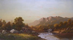 Paisaje con pescadores de Charles Wilson Knapp